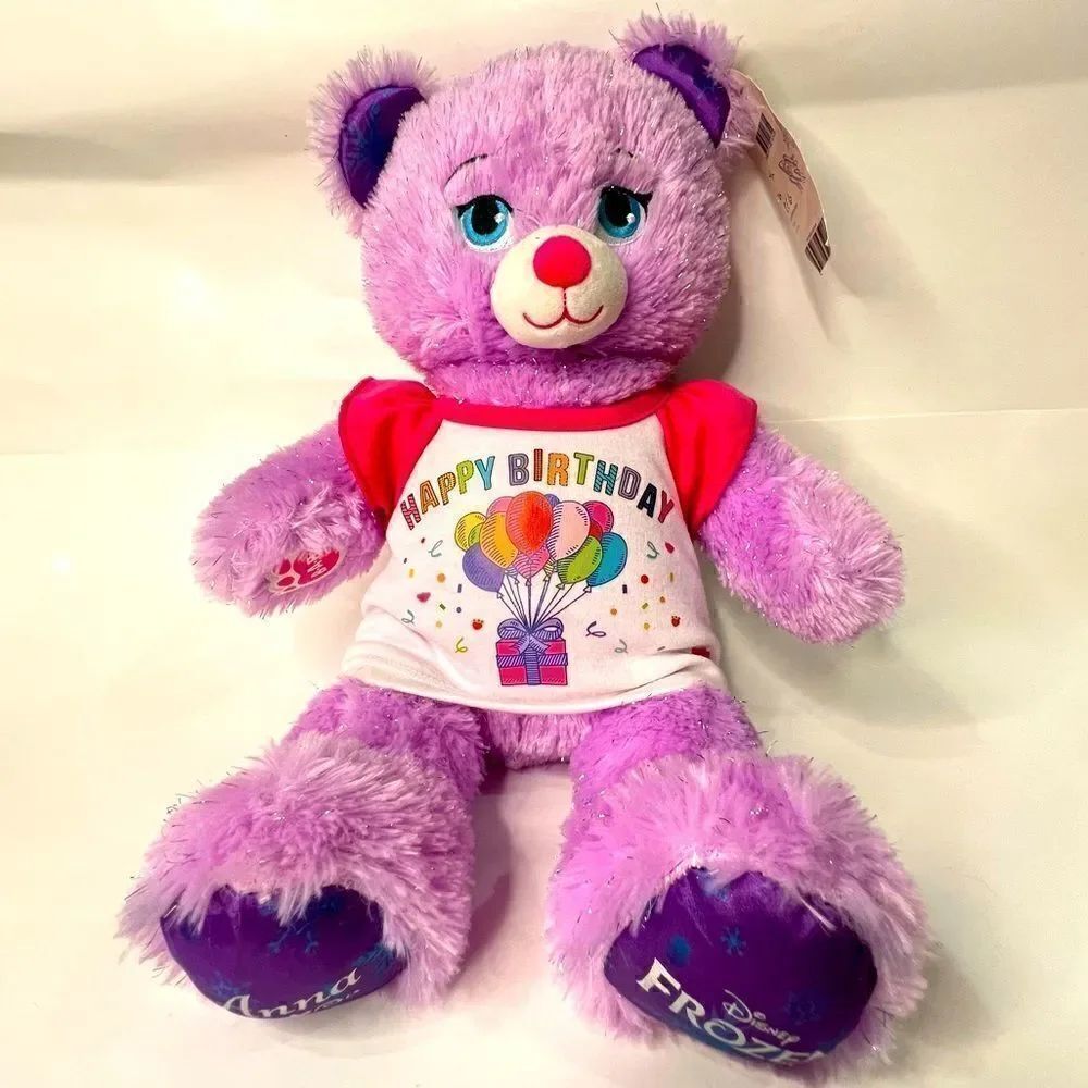 Build-A-Bear purple Frozen Anna New With Tags and Birthday T-shirt